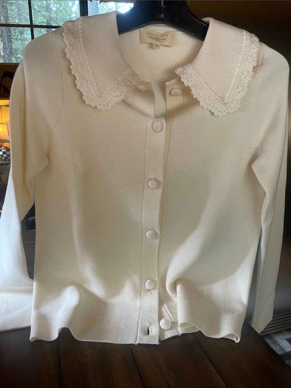 French cream cardigan XS